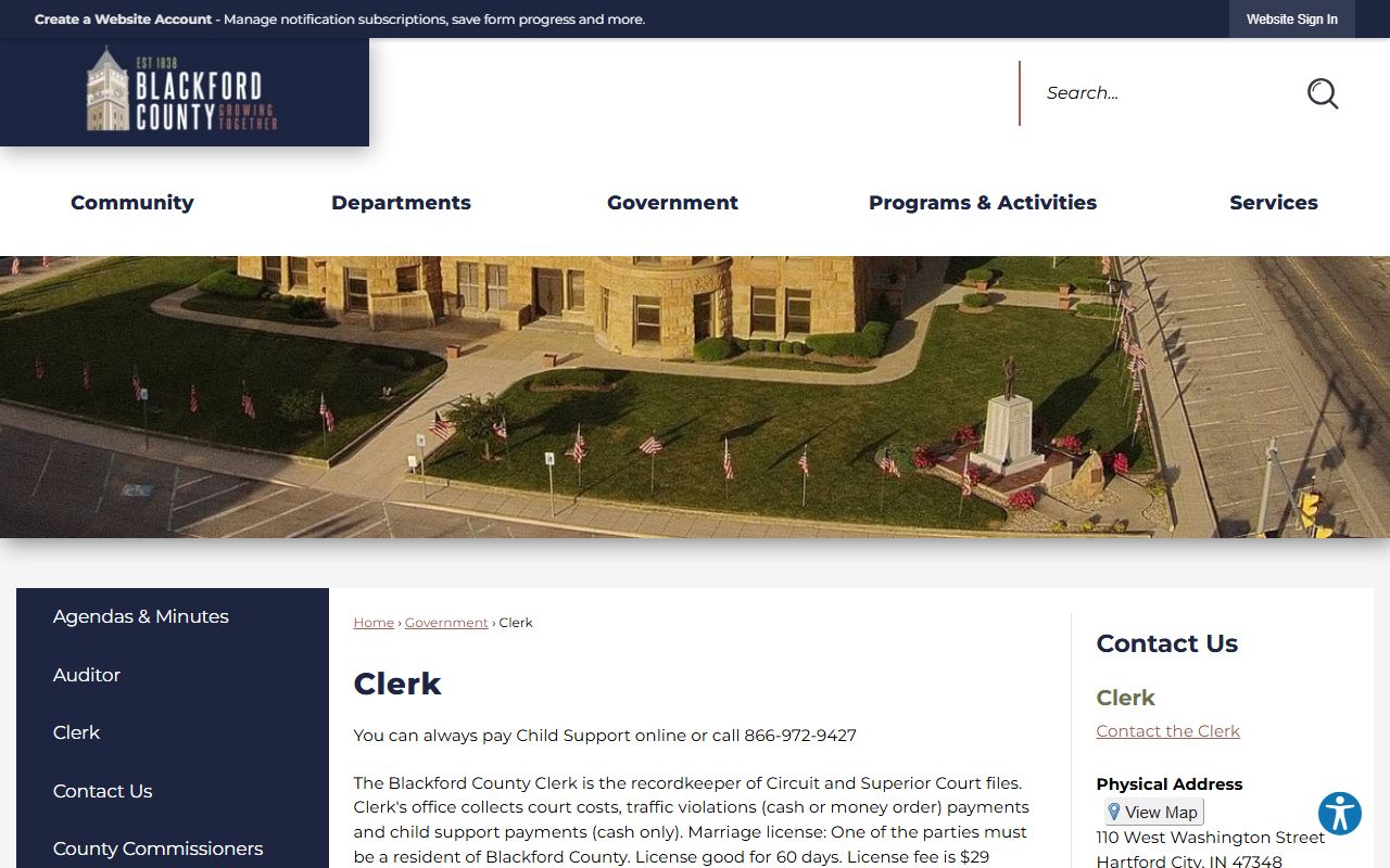 blackford county clerk probate court records page hartford city