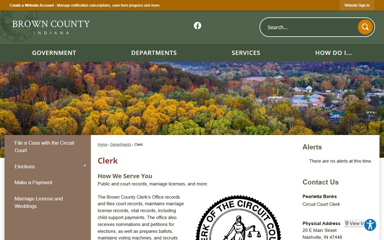 brown county clerk office probate court records nashville indiana