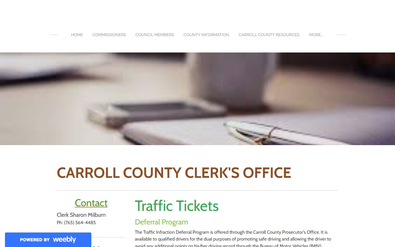 Carroll County government clerk page probate records