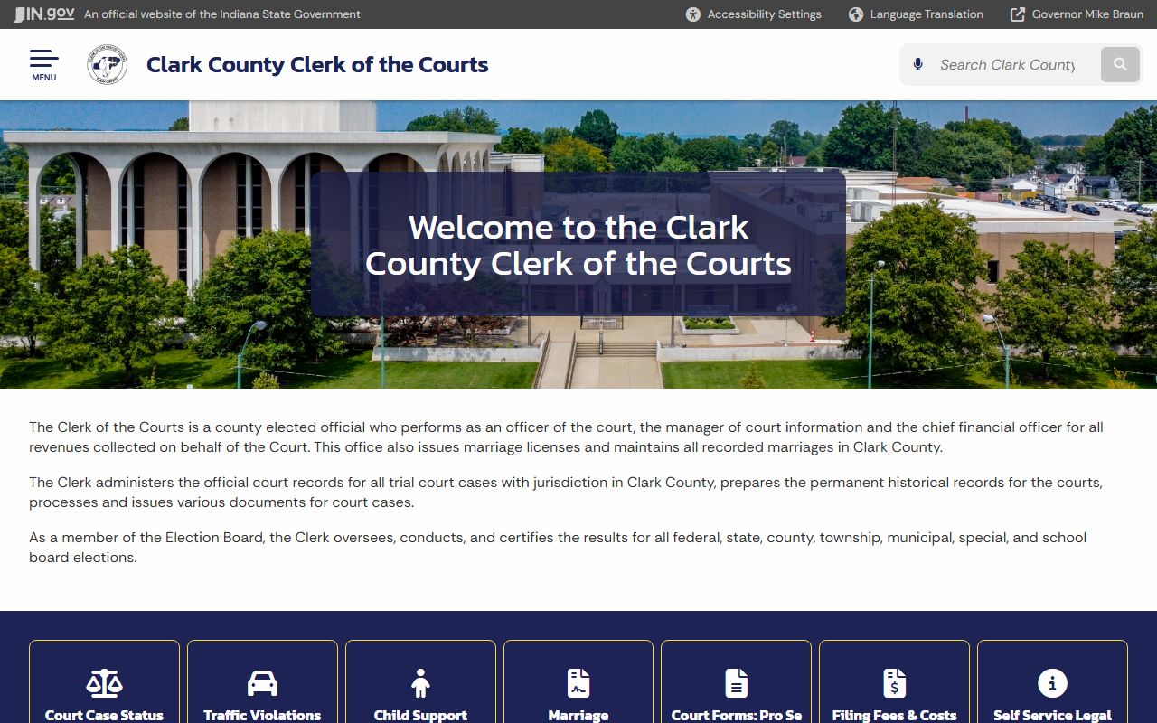 Clark County clerk of courts Indiana probate records Jeffersonville