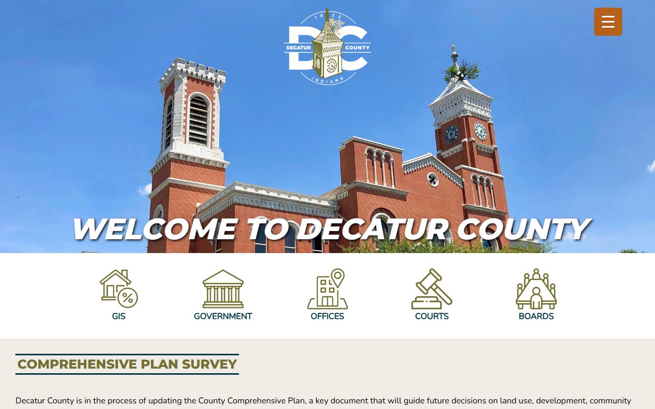 Decatur County Indiana government website probate court records Greensburg