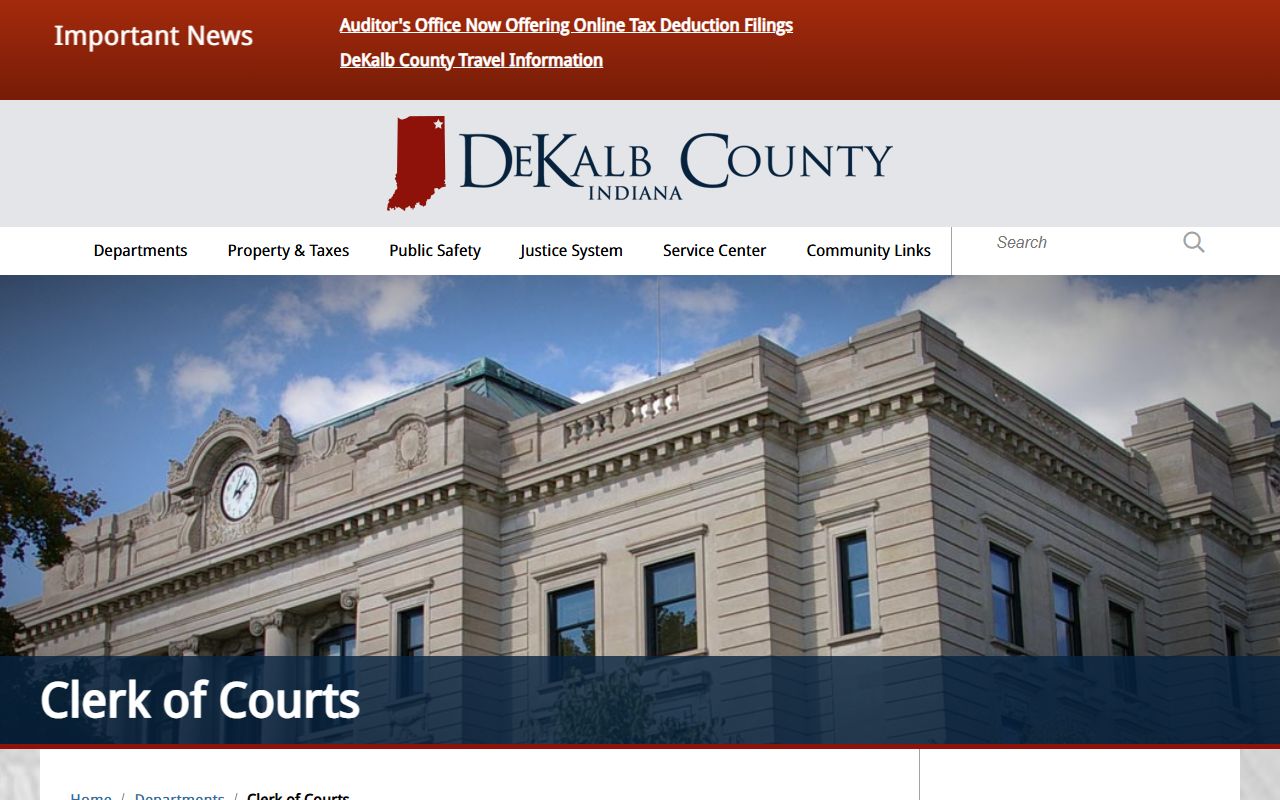 DeKalb County clerk Auburn Indiana probate court records