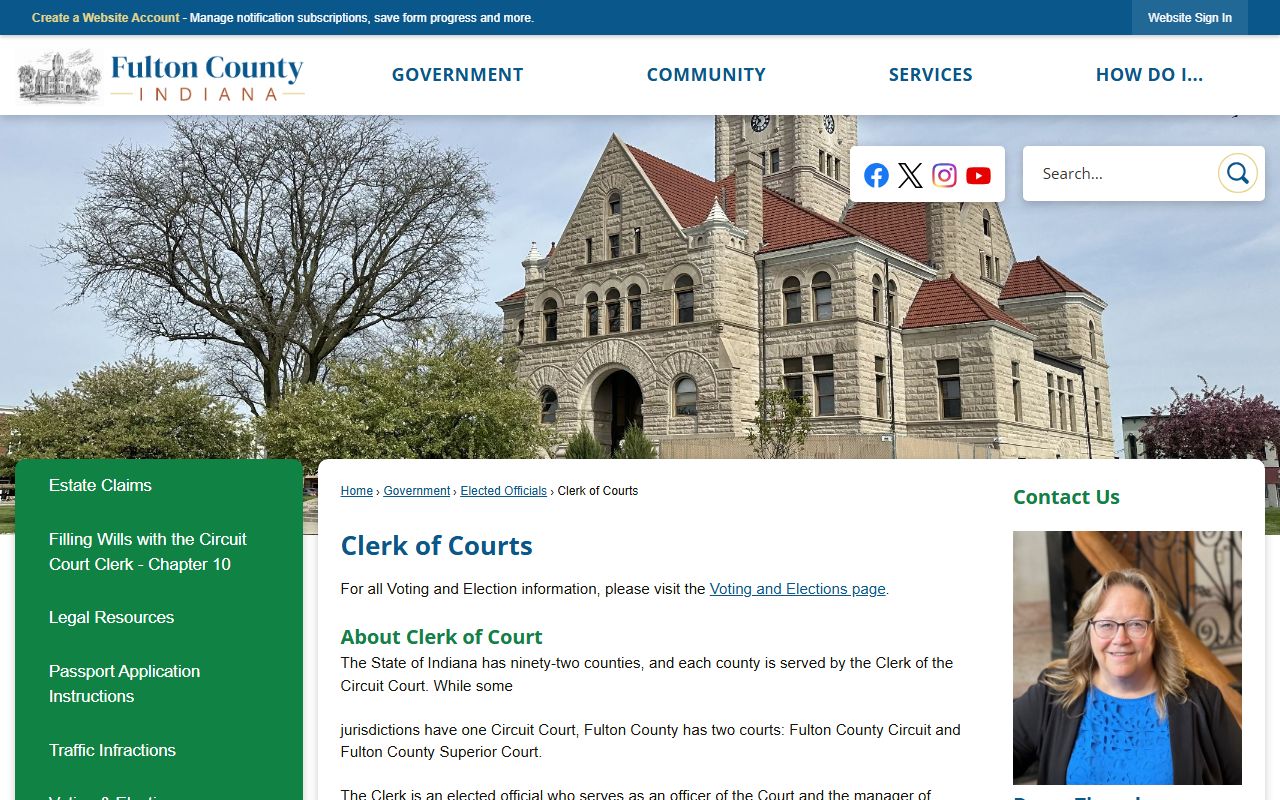 Fulton County Clerk of Courts page for accessing probate court records