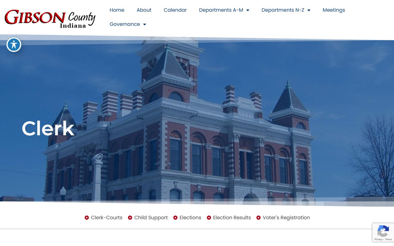Gibson County Clerk page for probate court records and filing information