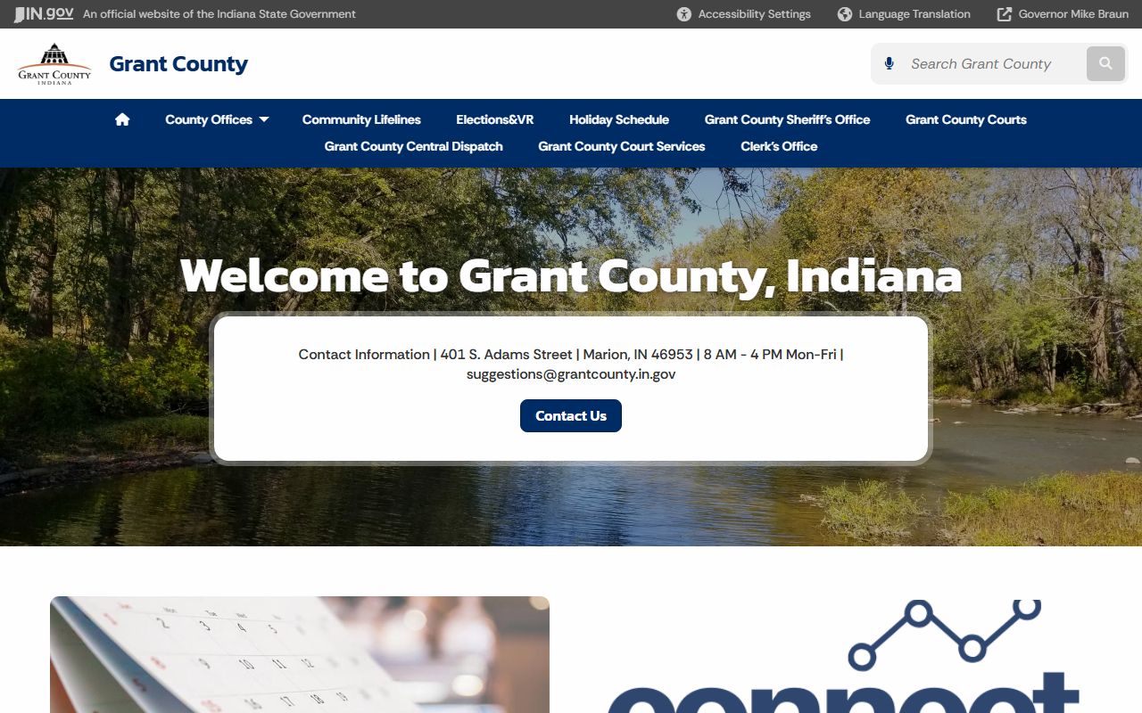 Grant County government website for probate court records in Marion