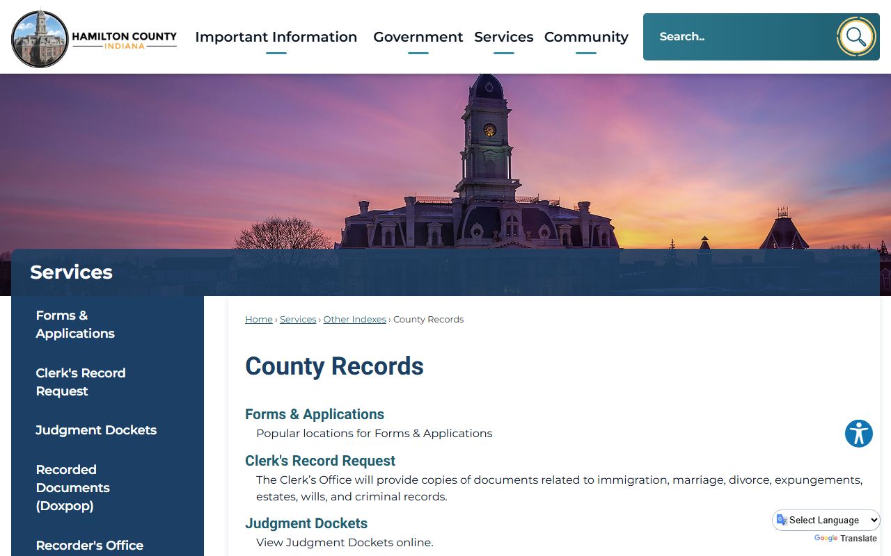 Hamilton County records search portal for probate court records