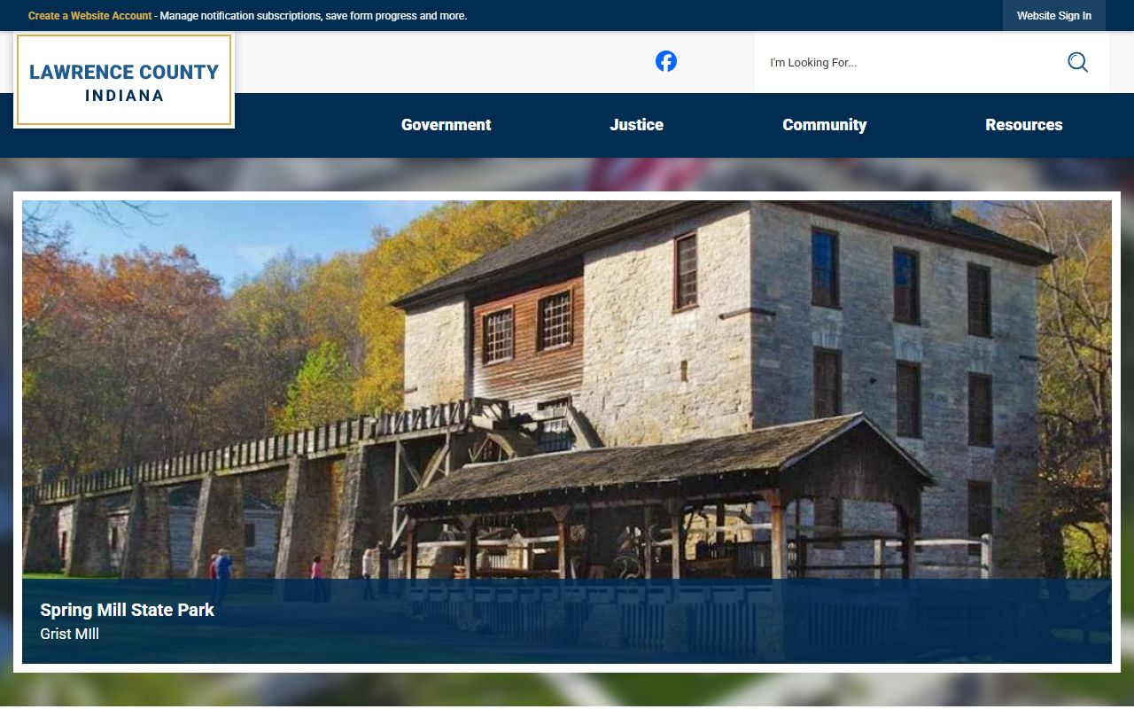 Lawrence County Indiana government website for probate records