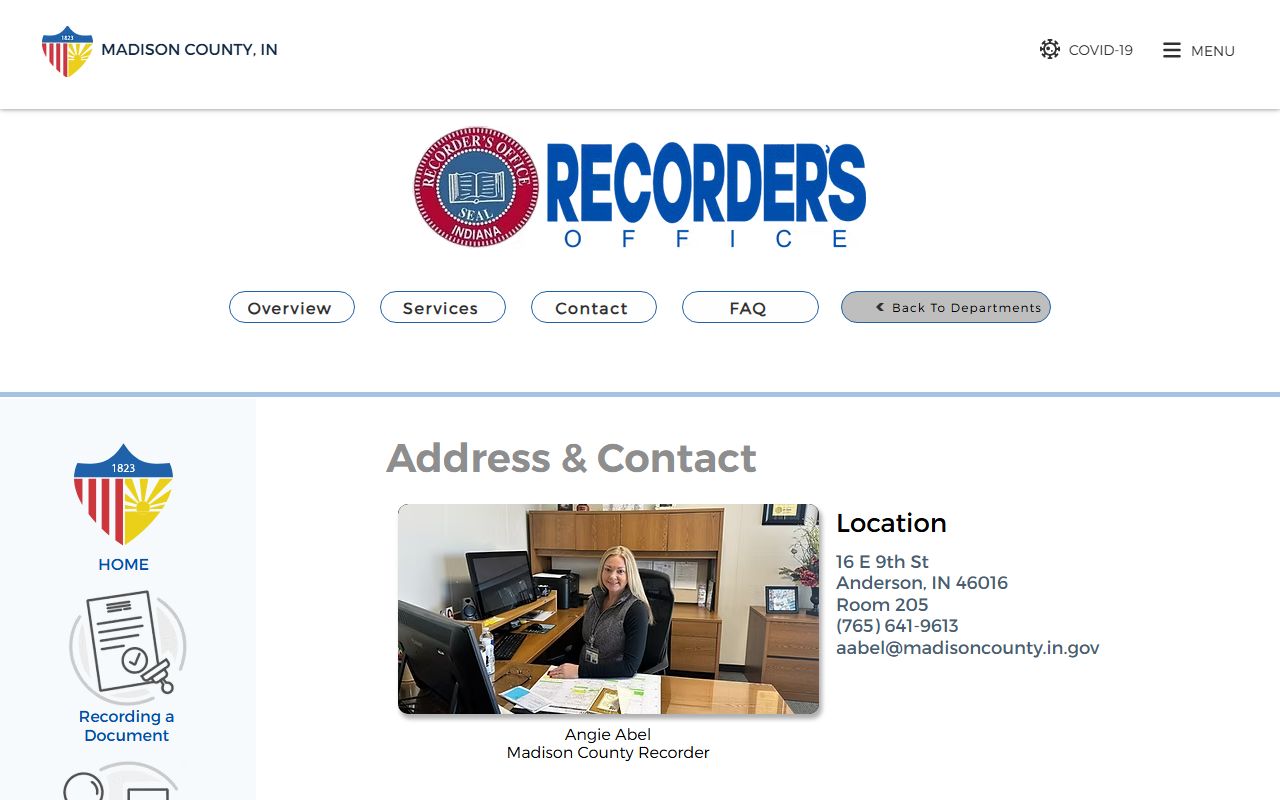 Madison County Indiana recorder office related to probate records