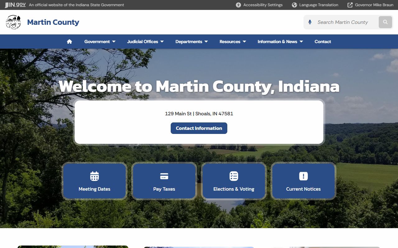 Martin County Indiana official website probate court records Shoals