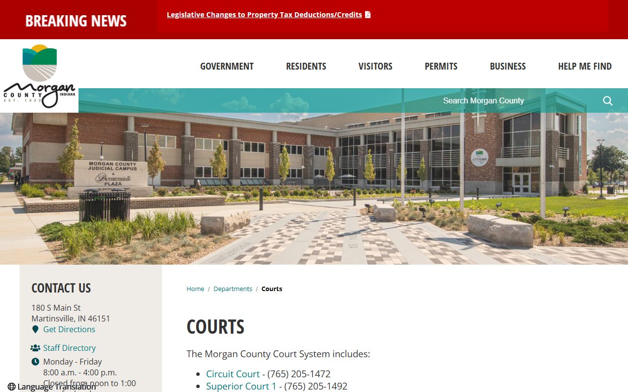Morgan County Indiana clerk of courts department probate filings