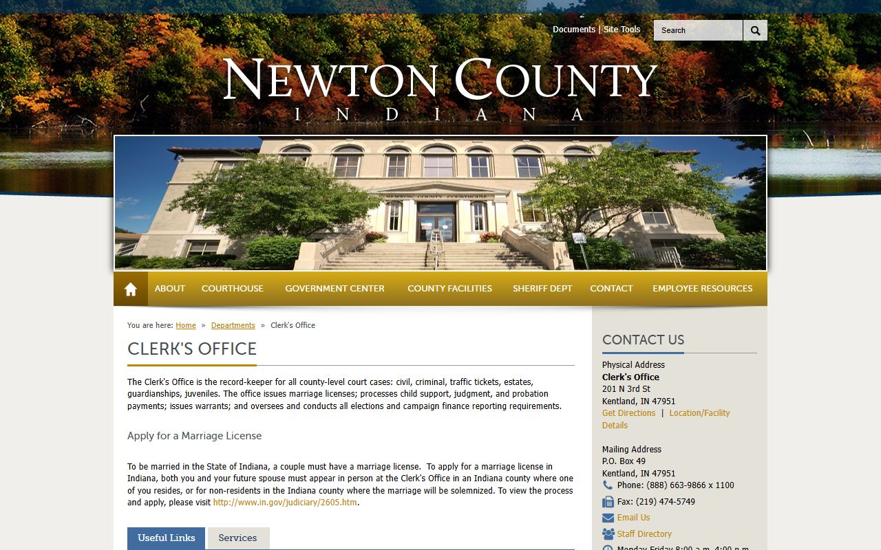 Newton County clerk departments probate records