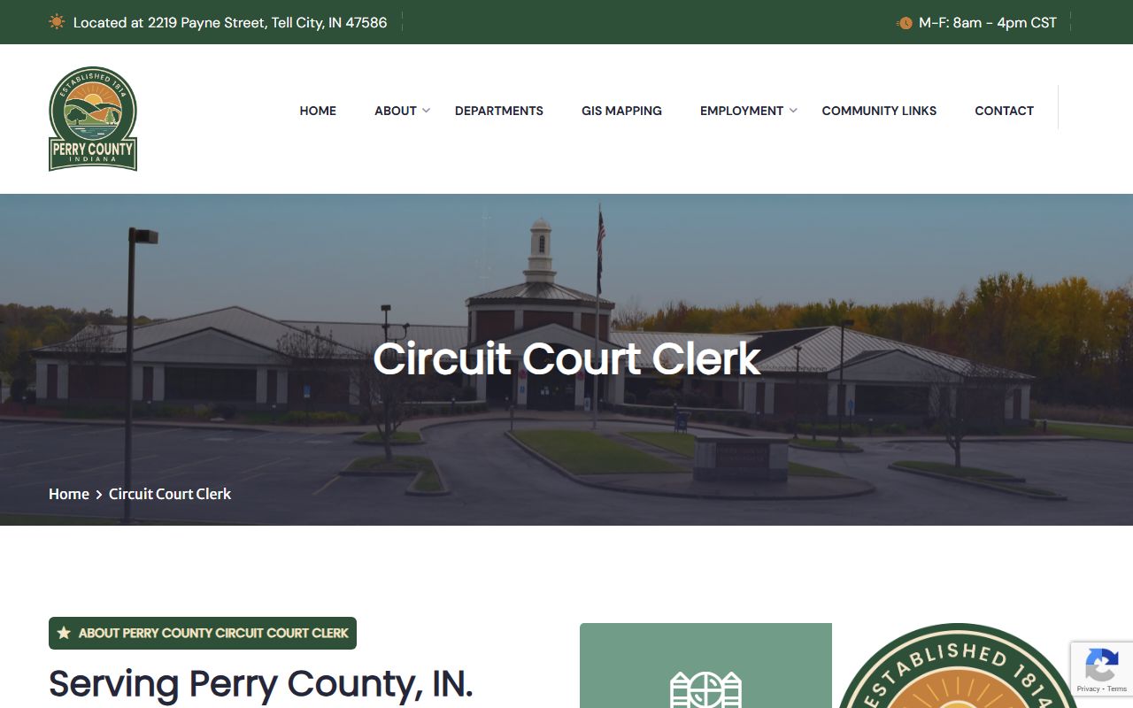 Perry County circuit court clerk probate records page