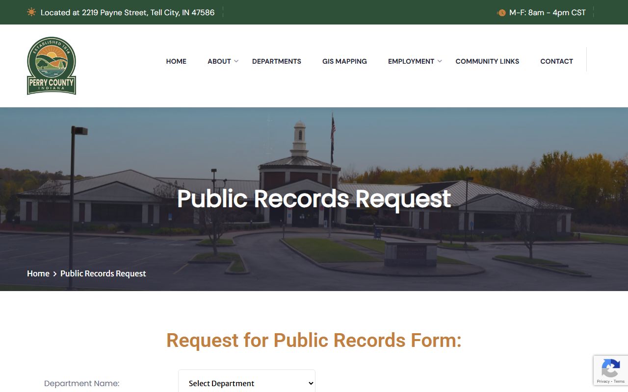 Perry County public records request form probate court