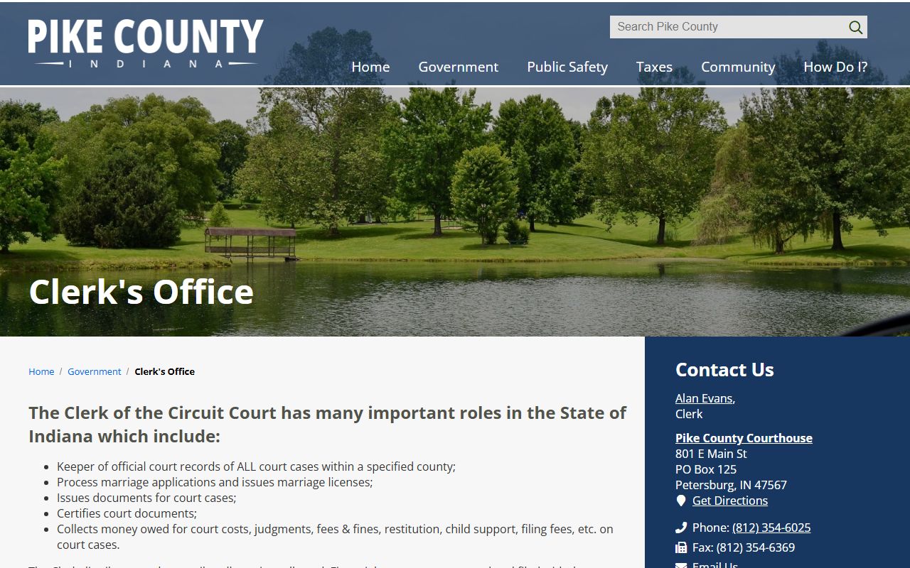 Pike County clerk department probate court records