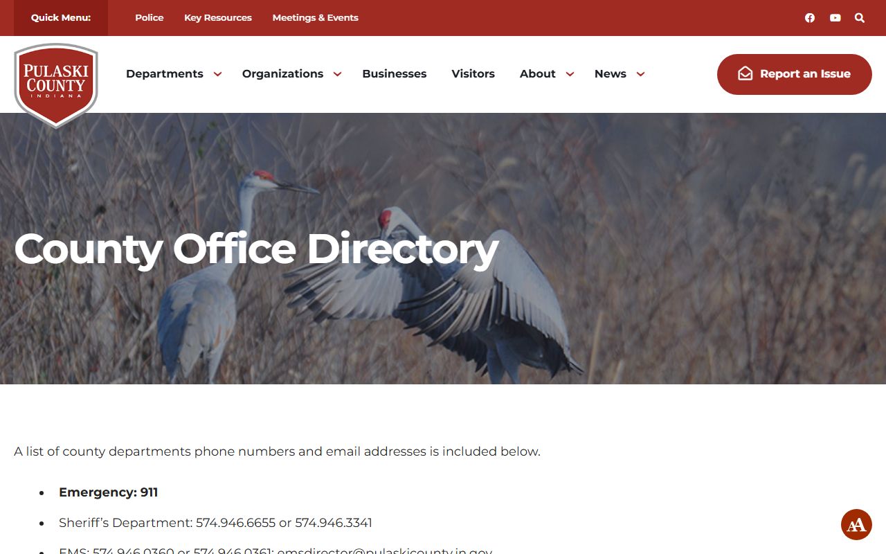 Pulaski County office directory probate records contacts