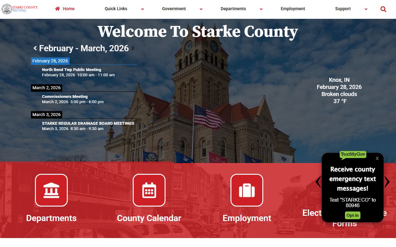 Starke County Indiana government website related to probate court records access