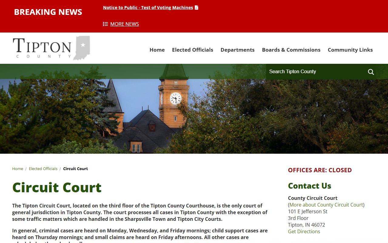 Tipton County court services probate records page