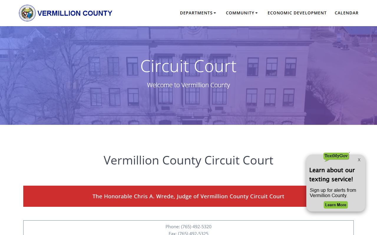 Vermillion County Circuit Court probate jurisdiction Newport