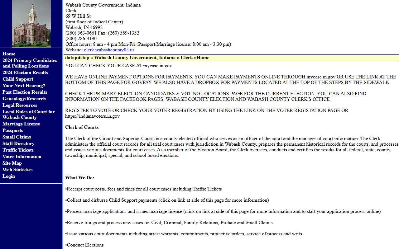 Wabash County Clerk records portal probate court access