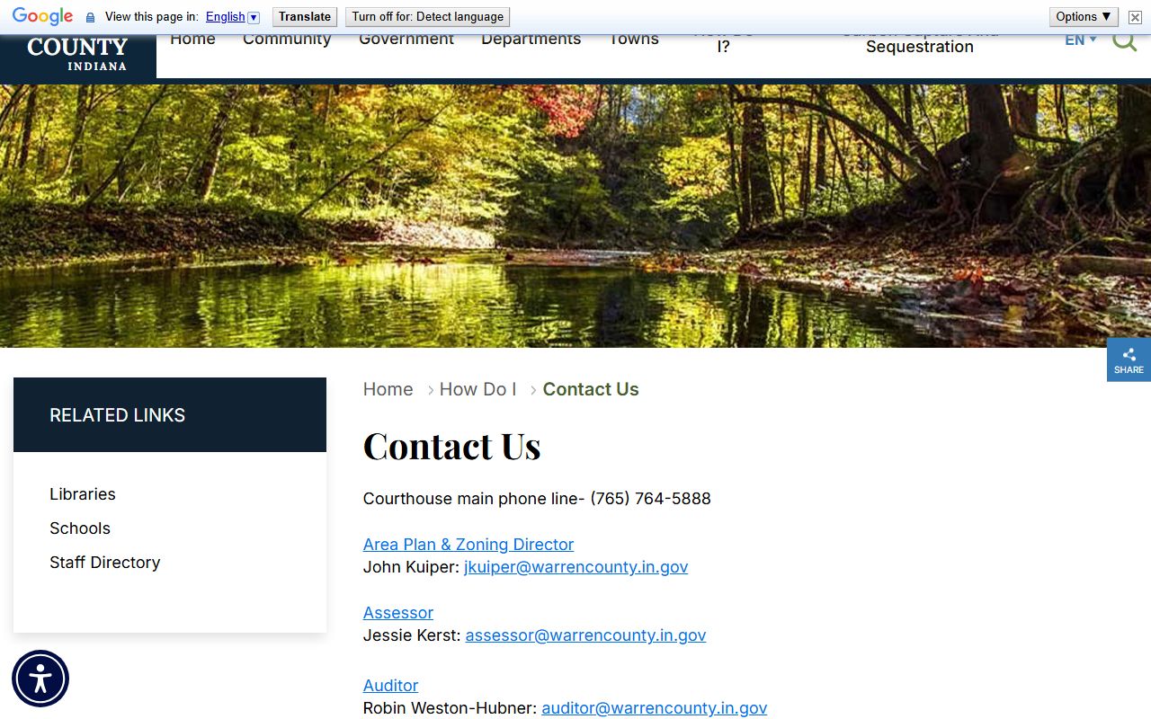 Warren County courthouse contact information probate court records Williamsport