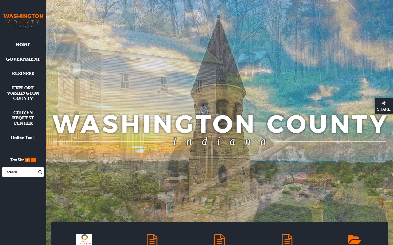 Washington County government website probate court records Salem Indiana