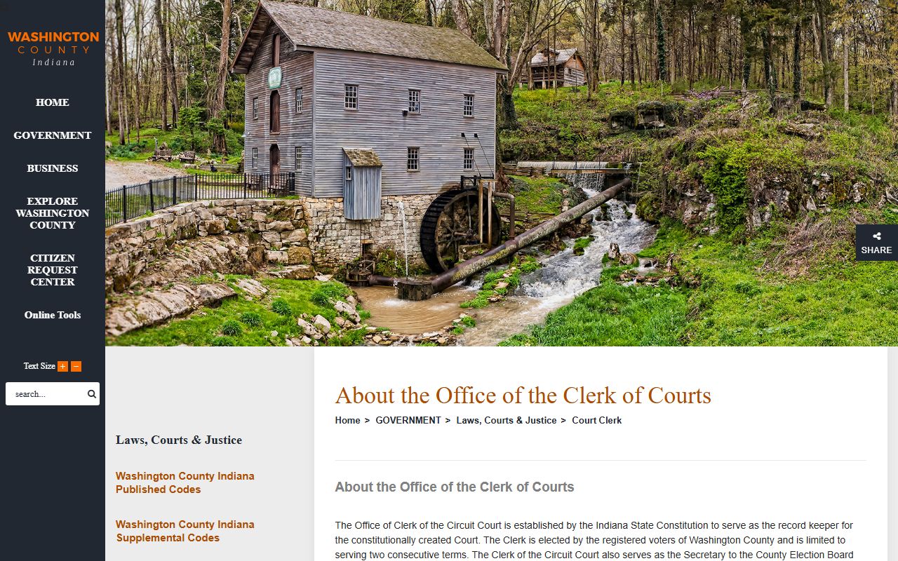 Washington County Court Clerk probate records page Salem