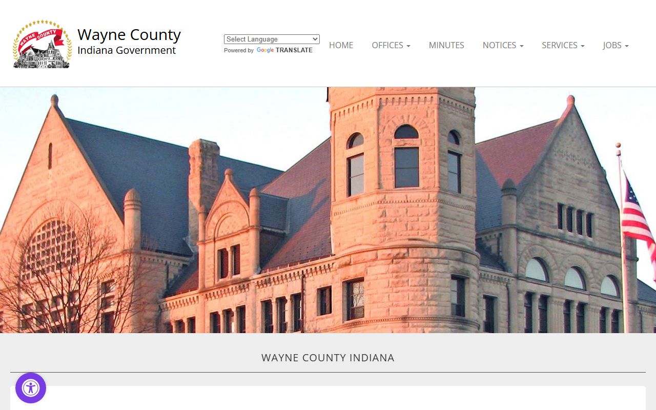 Wayne County government website probate court records Richmond Indiana