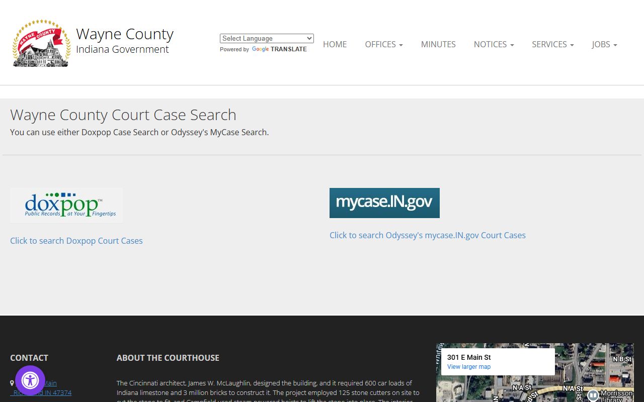 Wayne County court case search probate records portal Richmond