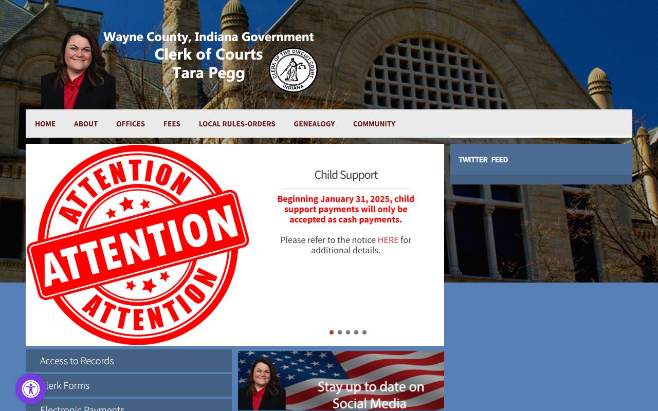 Wayne County Clerk Office probate records services Richmond