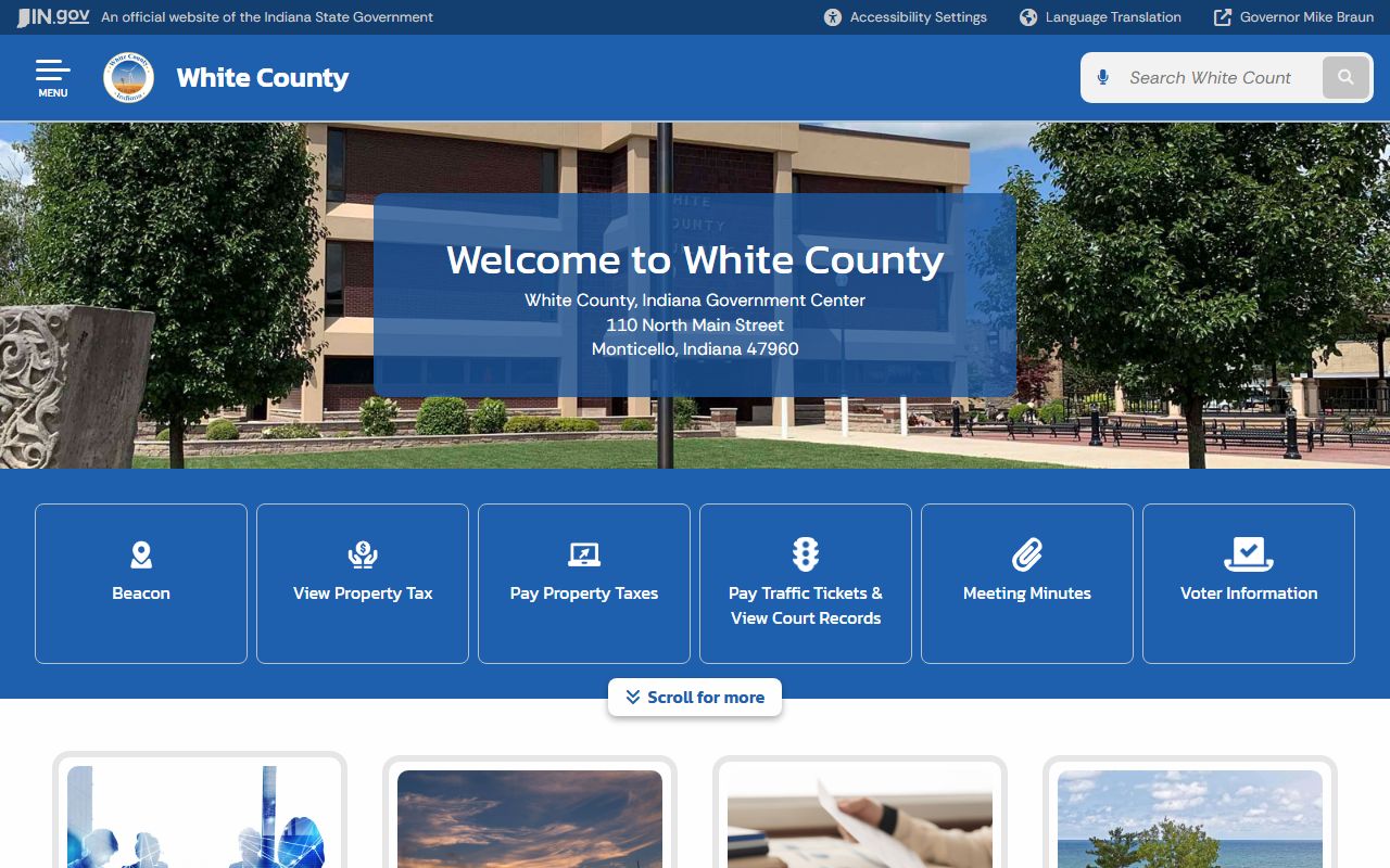 White County Indiana state directory probate records page